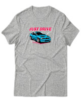 T-Shirt Unisex - Just Drive - Color Thumbnail Γκρι Μελανζέ