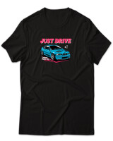 T-Shirt Unisex - Just Drive - Color Thumbnail Μαύρο