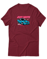 T-Shirt Unisex - Just Drive - Color Thumbnail Σκούρο Κόκκινο