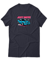 T-Shirt Unisex - Just Drive - Color Thumbnail Σκούρο Μπλε