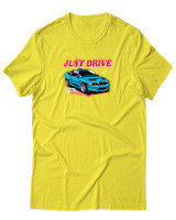 T-Shirt Unisex - Just Drive - Color Thumbnail Κίτρινο