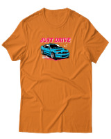 T-Shirt Unisex - Just Drive - Color Thumbnail Πορτοκαλί