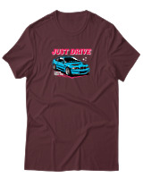 T-Shirt Unisex - Just Drive - Color Thumbnail Μπορντό