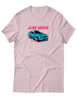 T-Shirt Unisex - Just Drive - Color Thumbnail Απαλό Ροζ