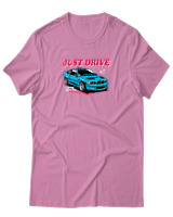 T-Shirt Unisex - Just Drive - Color Thumbnail Ροζ