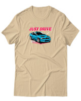 T-Shirt Unisex - Just Drive - Color Thumbnail Μπεζ