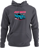 Φούτερ με κουκούλα - Just Drive - Color Thumbnail Ανθρακί