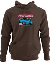Φούτερ με κουκούλα - Just Drive - Color Thumbnail Καφέ