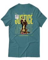 T-Shirt Αντρικό - Justice Rights - Color Thumbnail Μπλε Πράσινο