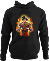 Φούτερ με κουκούλα - Kakarot Tattooed - Color Thumbnail Μαύρο