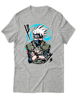 T-Shirt Unisex - Kakashi Bloodline Technique - Color Thumbnail Γκρι Μελανζέ