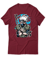 T-Shirt Unisex - Kakashi Bloodline Technique - Color Thumbnail Σκούρο Κόκκινο