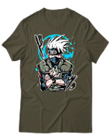 T-Shirt Unisex - Kakashi Bloodline Technique - Color Thumbnail Χακί