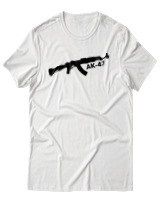 T-Shirt Αντρικό - Kalashnikov Ak47 - Color Thumbnail Άσπρο