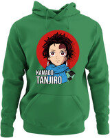 Φούτερ με κουκούλα - Kamado Tanjiro - Color Thumbnail Kelly Green