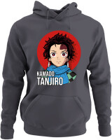 Φούτερ με κουκούλα - Kamado Tanjiro - Color Thumbnail Ανθρακί