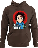 Φούτερ με κουκούλα - Kamado Tanjiro - Color Thumbnail Καφέ