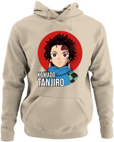 Φούτερ με κουκούλα - Kamado Tanjiro - Color Thumbnail Μπέζ