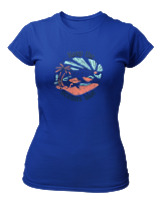 T-Shirt Στενή Γραμμή Γυναικείο - Keep The Oceans Blue - Color Thumbnail Μπλε Ρουά