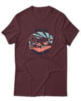 T-Shirt  Γυναικείο - Keep The Oceans Blue - Color Thumbnail Μπορντό