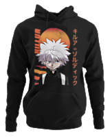 Φούτερ με κουκούλα - Killua - Color Thumbnail Μαύρο