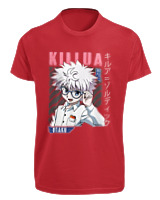 T-Shirt Fit Αντρικό - Killua Zoldyck - Color Thumbnail Κόκκινο