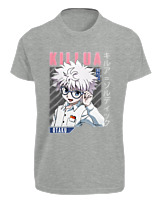 T-Shirt Fit Αντρικό - Killua Zoldyck - Color Thumbnail Γκρι Μελανζέ