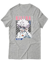 T-Shirt  Γυναικείο - Killua Zoldyck - Color Thumbnail Γκρί Μελανζέ
