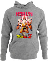 Φούτερ με κουκούλα - Krillin - Color Thumbnail Γκρι Μελανζέ