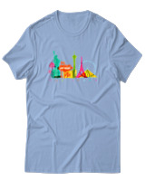 T-Shirt  Γυναικείο - Las Vegas Skyline - Color Thumbnail Γαλάζιο