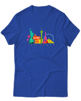 T-Shirt  Γυναικείο - Las Vegas Skyline - Color Thumbnail Μπλέ Ρουά