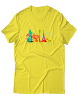 T-Shirt  Γυναικείο - Las Vegas Skyline - Color Thumbnail Κίτρινο