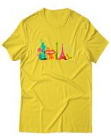 T-Shirt  Γυναικείο - Las Vegas Skyline - Color Thumbnail Κίτρινο Χρυσό