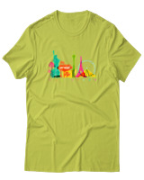 T-Shirt  Γυναικείο - Las Vegas Skyline - Color Thumbnail Λαχανί