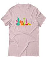T-Shirt  Γυναικείο - Las Vegas Skyline - Color Thumbnail Απαλό Ροζ