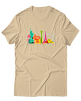 T-Shirt  Γυναικείο - Las Vegas Skyline - Color Thumbnail Μπέζ
