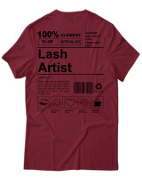 T-Shirt Unisex - Lash Artist - Color Thumbnail Σκούρο Κόκκινο