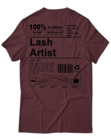 T-Shirt Unisex - Lash Artist - Color Thumbnail Μπορντό