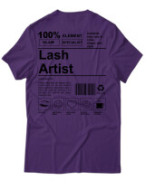 T-Shirt Unisex - Lash Artist - Color Thumbnail Σκούρο Μωβ