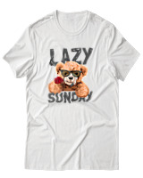 T-Shirt Αντρικό - Lazy Sundays - Color Thumbnail Άσπρο