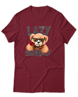 T-Shirt Αντρικό - Lazy Sundays - Color Thumbnail Σκούρο Κόκκινο
