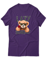 T-Shirt Αντρικό - Lazy Sundays - Color Thumbnail Σκούρο Μωβ