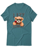 T-Shirt Αντρικό - Lazy Sundays - Color Thumbnail Μπλε Πράσινο