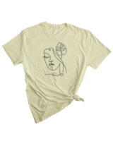 T-Shirt Woman Fashion Γυναικείο - Leaf Line - Color Thumbnail SAGE GREEN