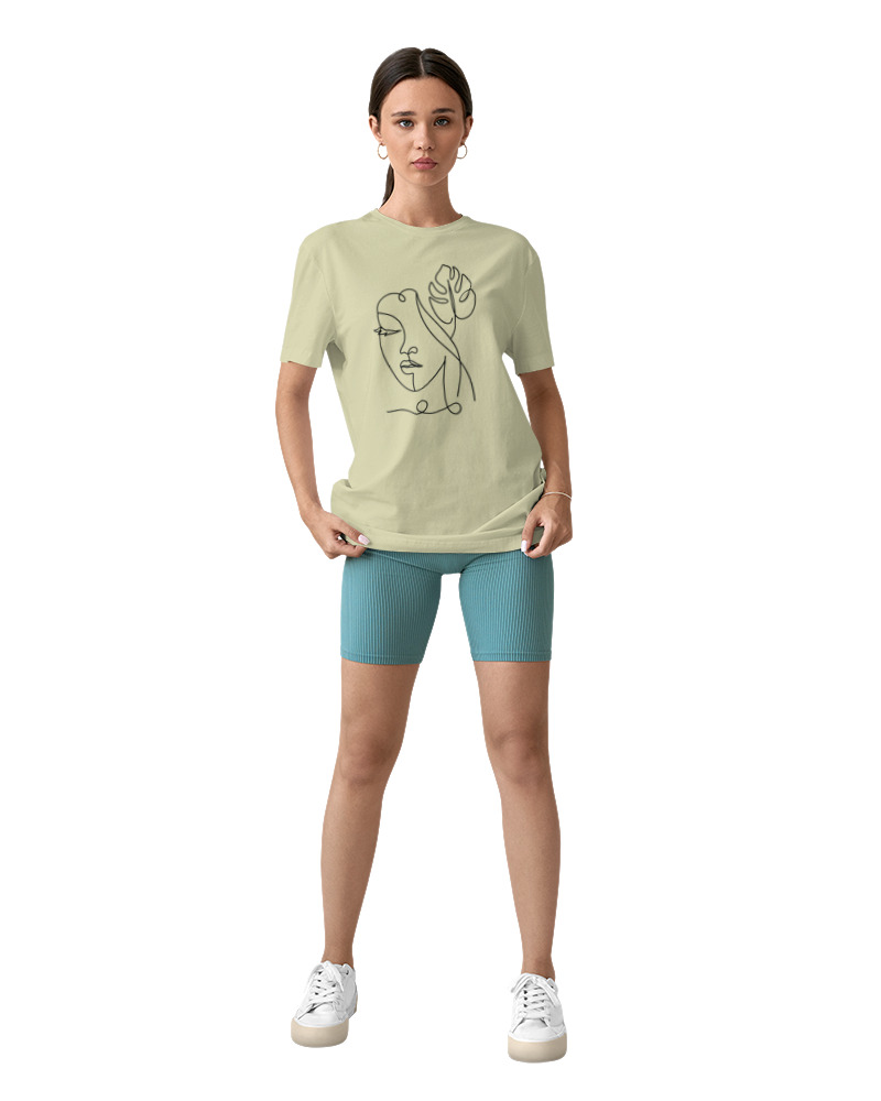 T-Shirt Woman Fashion Γυναικείο - Leaf Line - Image 2