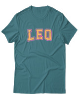 T-Shirt  Γυναικείο - Leo College Letters - Color Thumbnail Μπλέ Πράσινο