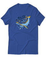 T-Shirt Αντρικό - Less Plastic Whale - Color Thumbnail Μπλε Ρουά