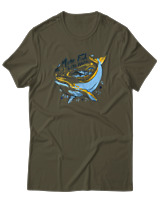 T-Shirt Αντρικό - Less Plastic Whale - Color Thumbnail Χακί