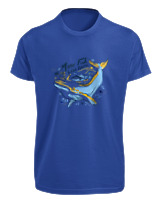 T-Shirt Fit Αντρικό - Less Plastic Whale - Color Thumbnail Μπλε Ρουά
