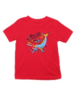 T-Shirt  Παιδικό - Less Plastic Whale - Color Thumbnail Κόκκινο